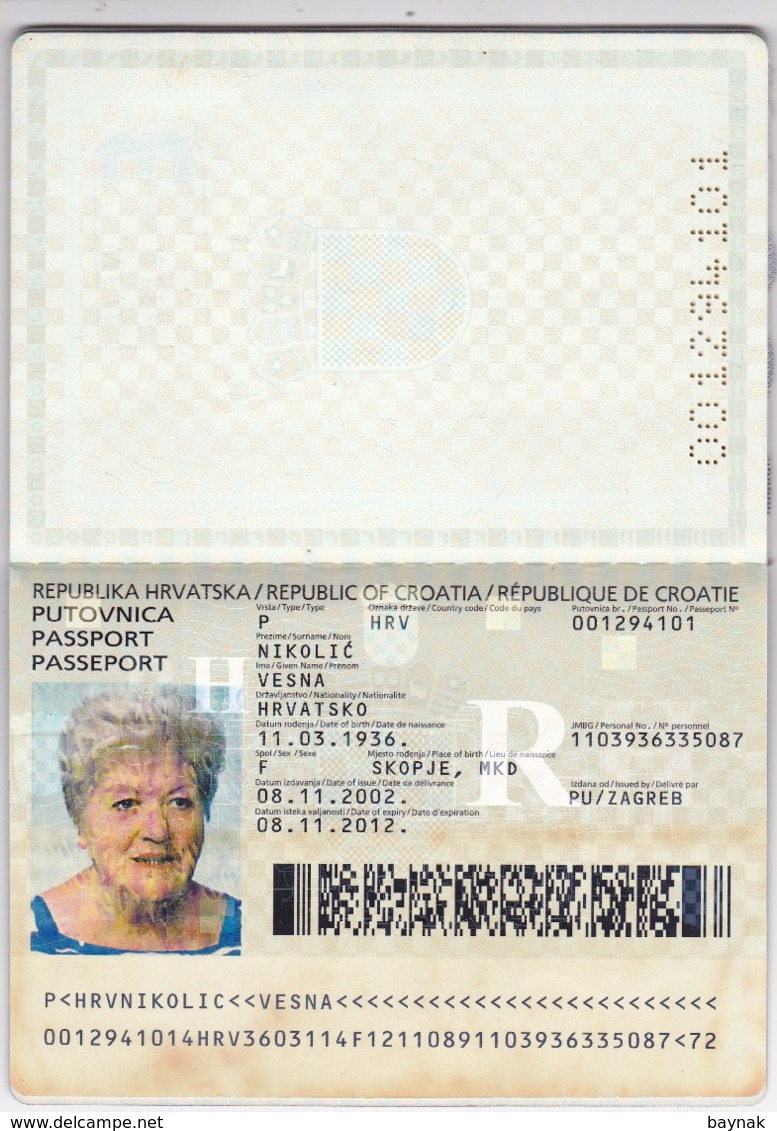 C32  --  PASSPORT  --   CROATIA  --   II.   MODEL  --  2002  --  LADY  --  VISA UNITED STATES - Documentos Históricos