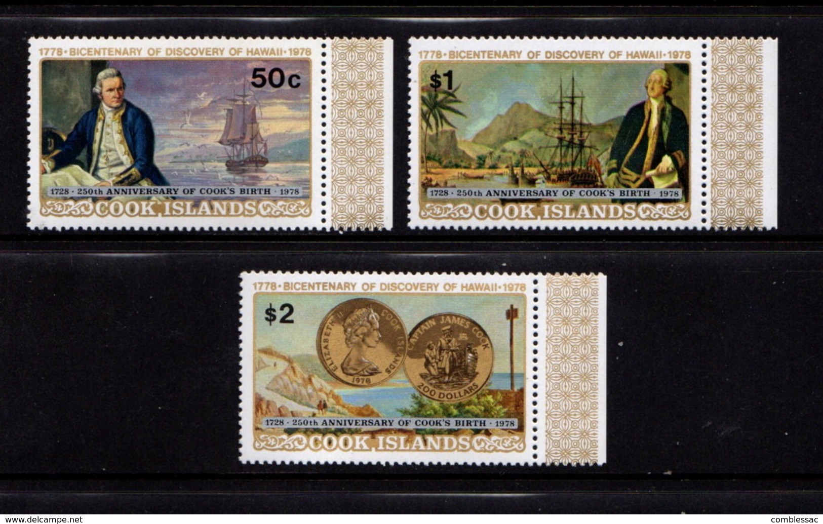 COOK  ISLANDS    1978     Bicentenary  Of  Discovery  Of  Hawaii    Set  Of  3      MNH - Cook Islands