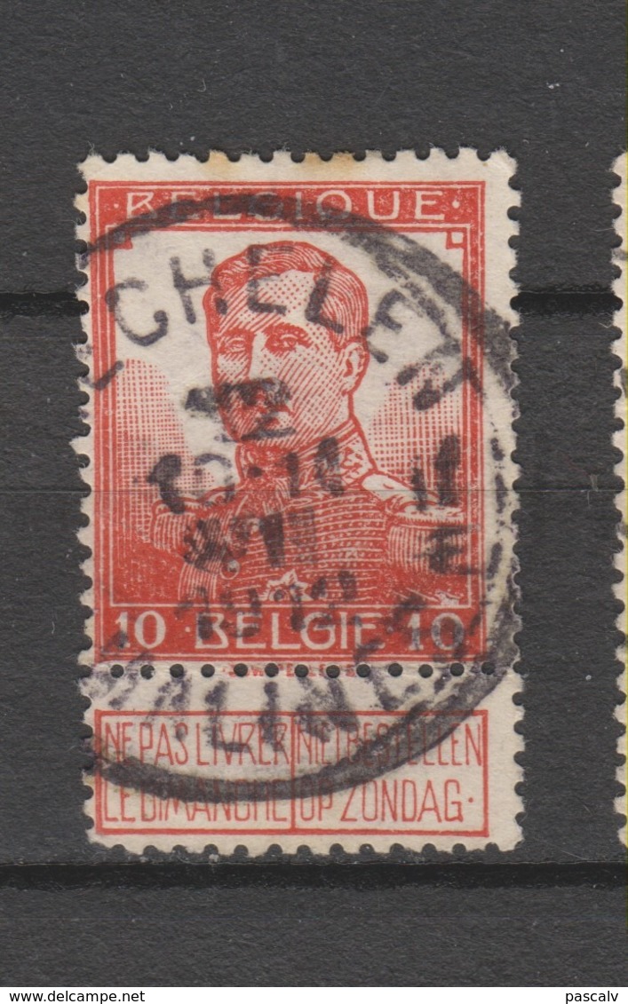 COB 111 Oblitération Centrale MALINES - MECHELEN 1E - 1912 Pellens