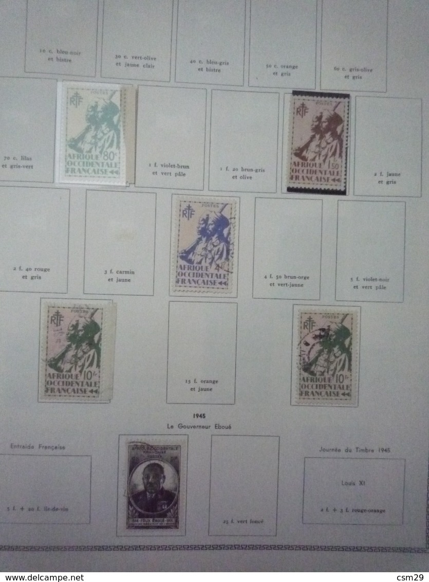 Collection en Album Colonies Françaises  Emissions Générales à Cote d'Ivoire - A compléter -  71 scans