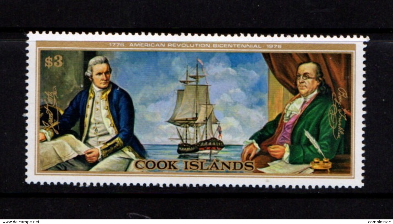 COOK  ISLANDS    1976      $3  Capt  Cook  Franklin  And  Resolution    MNH - Cook Islands