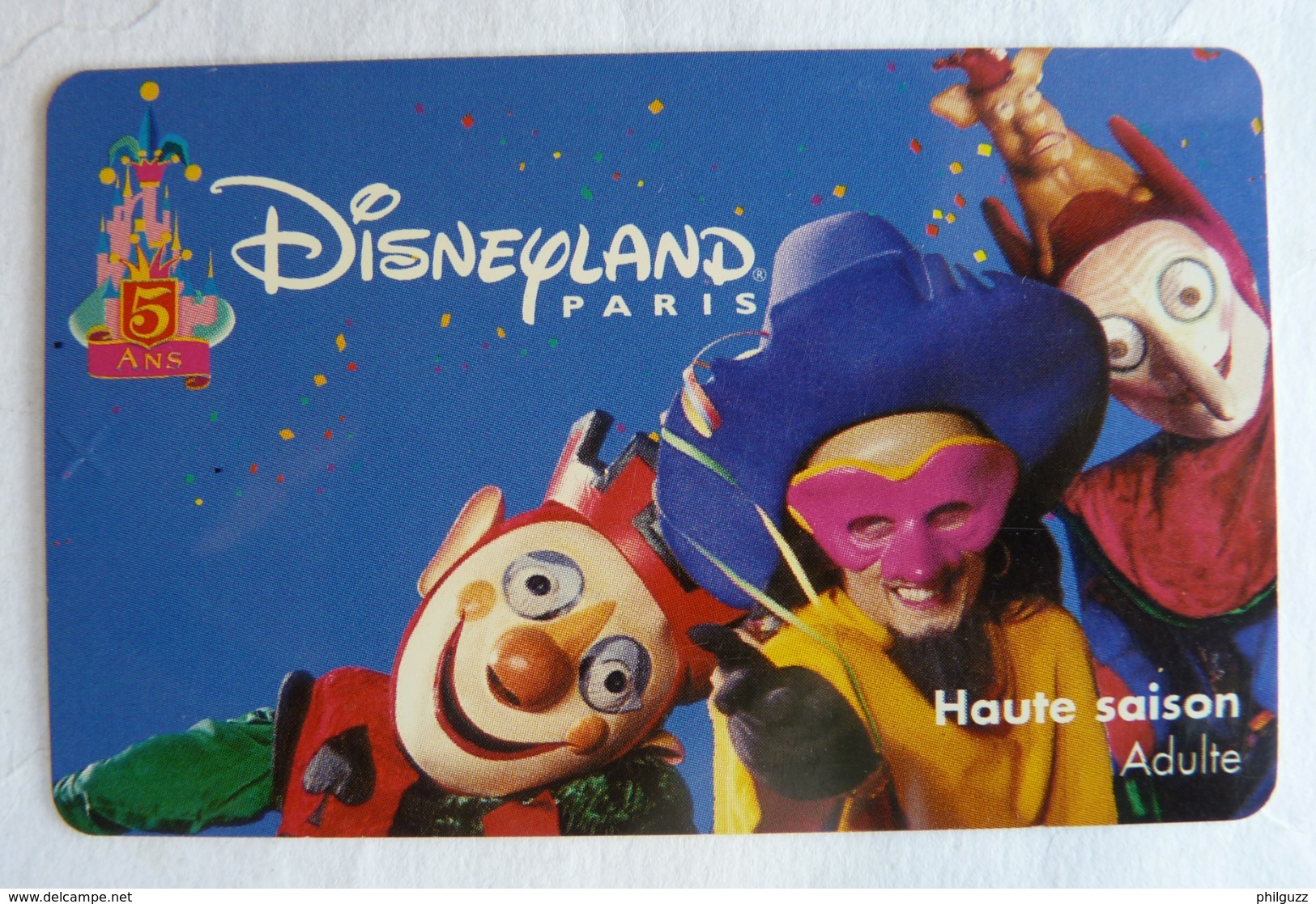 BILLET D'ENTREE CARTE PASS WALT DISNEY PARC EURODISNEY 007 DISNEYLAND PARIS 5 ANS - Tickets - Entradas