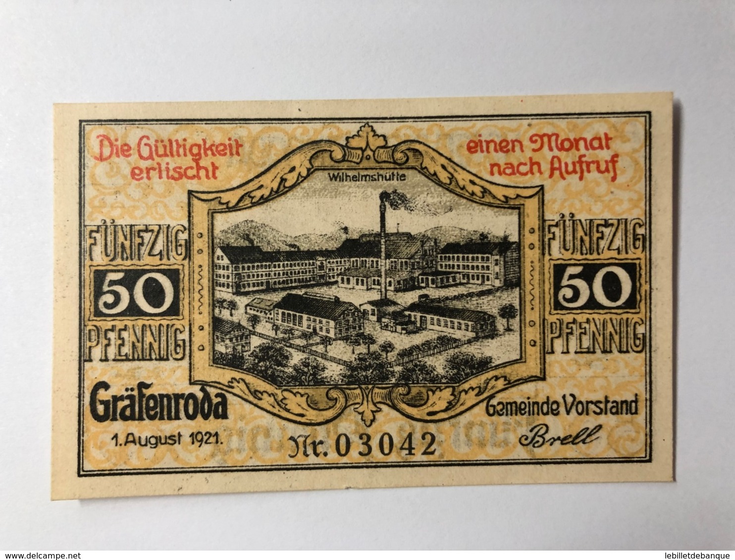 Allemagne Notgeld Grafenroda 50 Pfennig - Colecciones