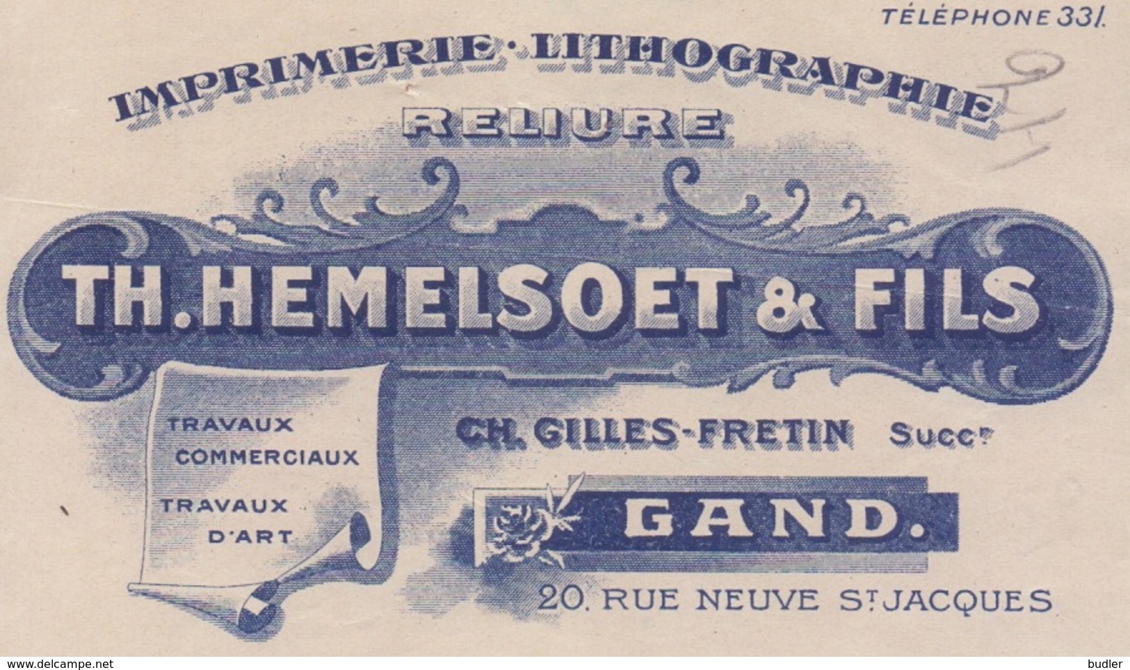 1924: Wissel Van / Traite De ## Th. HEMELSOET & Fils, Rue Neuve St.Jacques, 20, GAND ##  Aan/à ## Mr. P. MEERT, Rue ... - Imprimerie & Papeterie