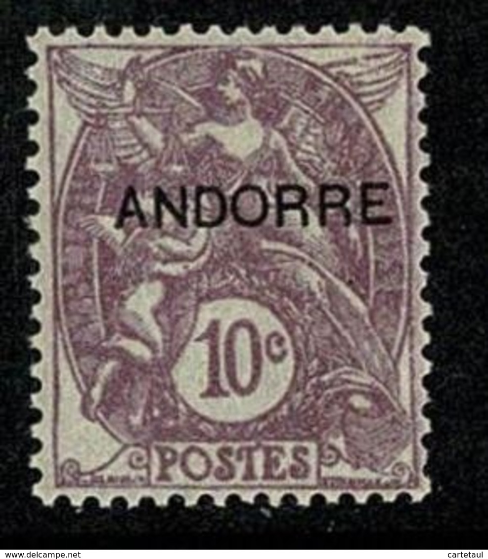 ANDORRA ANDORRE 1931 Type BLANC 10c Violet  ** Neuf SANS Charnière Gomme Origine  2 Scan - Neufs