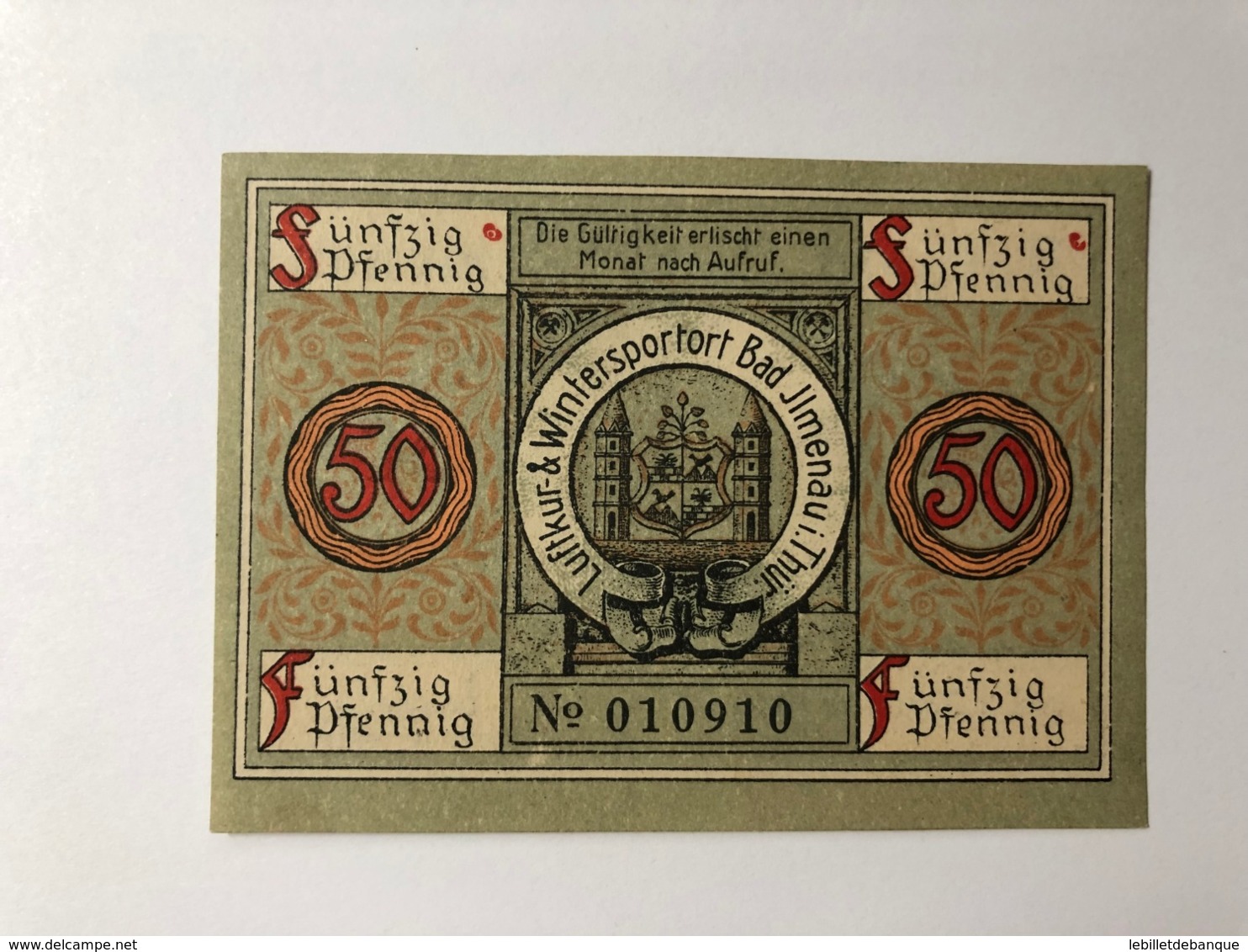 Allemagne Notgeld Jlmenau 50 Pfennig - Verzamelingen