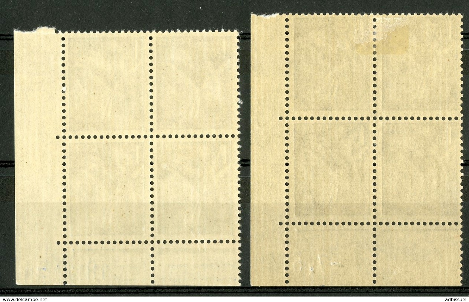 N° 434 **/* (MNH/MH). 2 Coins Datés Du 18/12/39 Et 7/5/40. Blocs De Quatre "Iris". - 1940-1949