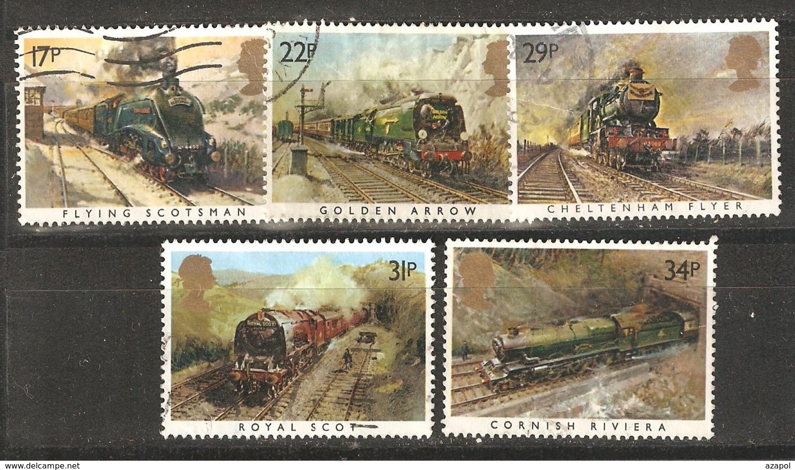 Great Britain: Full Set Of 5 Used Stamps, 150 Years Of Western Railway Company, 1985, Mi#1017-1021 - Gebruikt