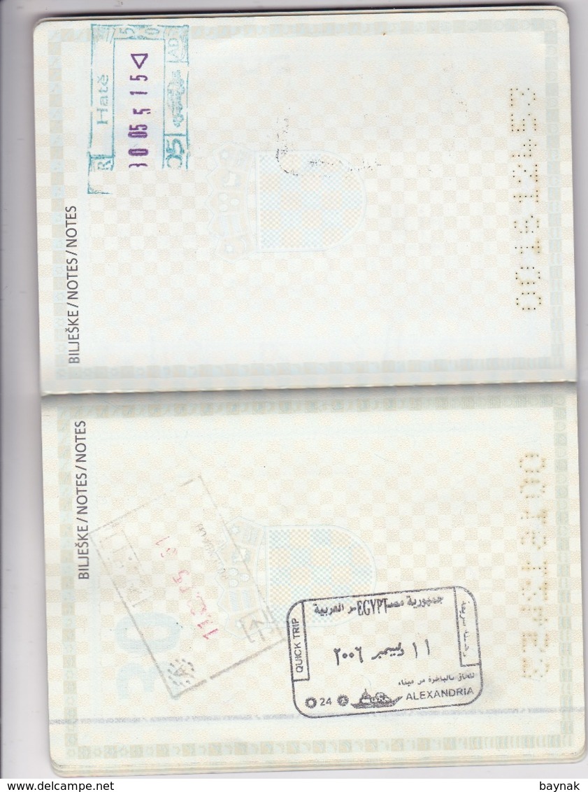 PASSPORT  --   CROATIA  --   II.   MODEL  --  2003  --  LADY  PHOTO  --  VISA EGYPT, INDONESIA  --  WITH TAX STAMP