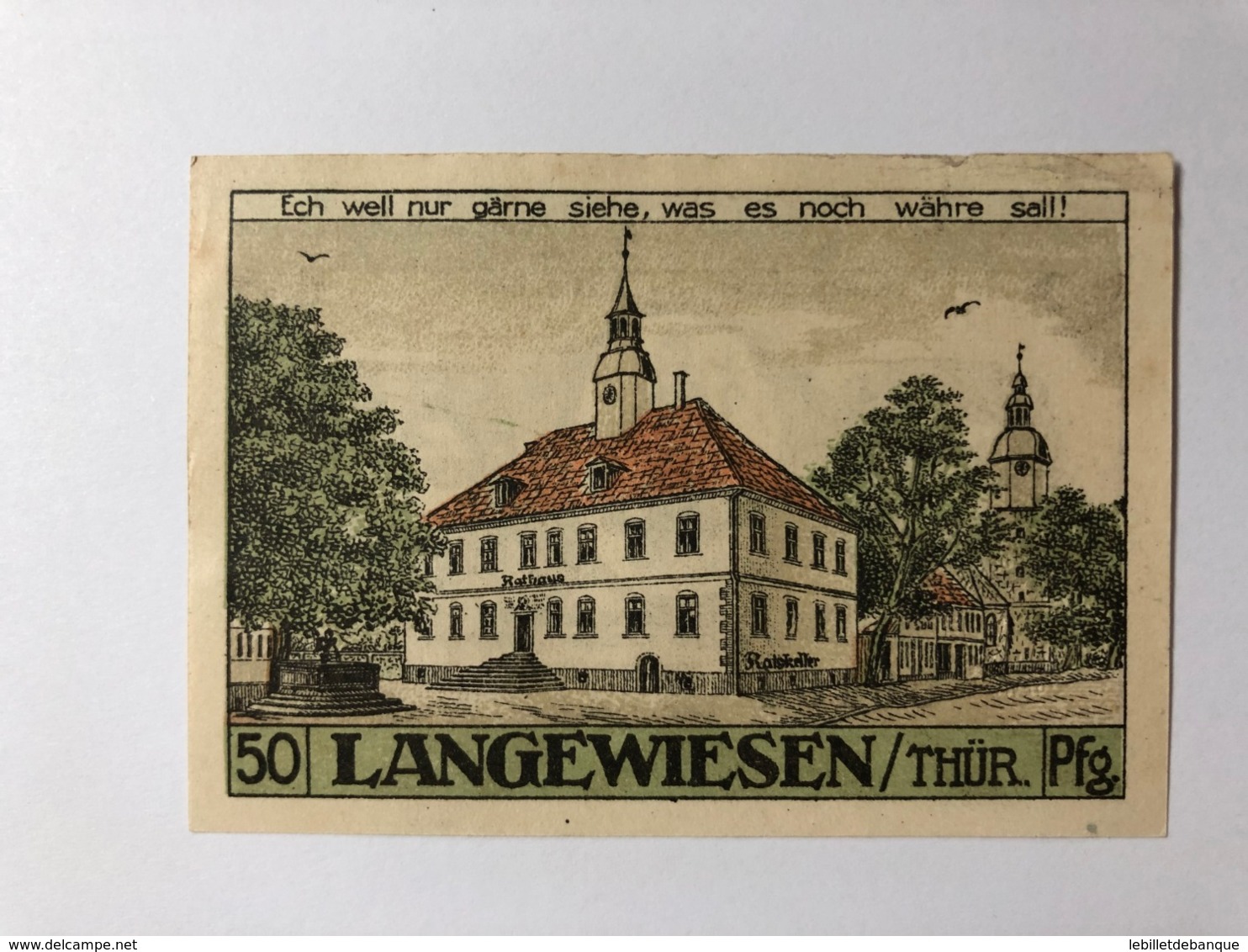 Allemagne Notgeld Langewiesen 50 Pfennig - Verzamelingen