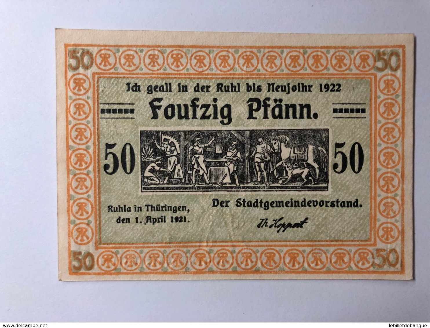 Allemagne Notgeld Ruhla 50 Pfennig - Verzamelingen