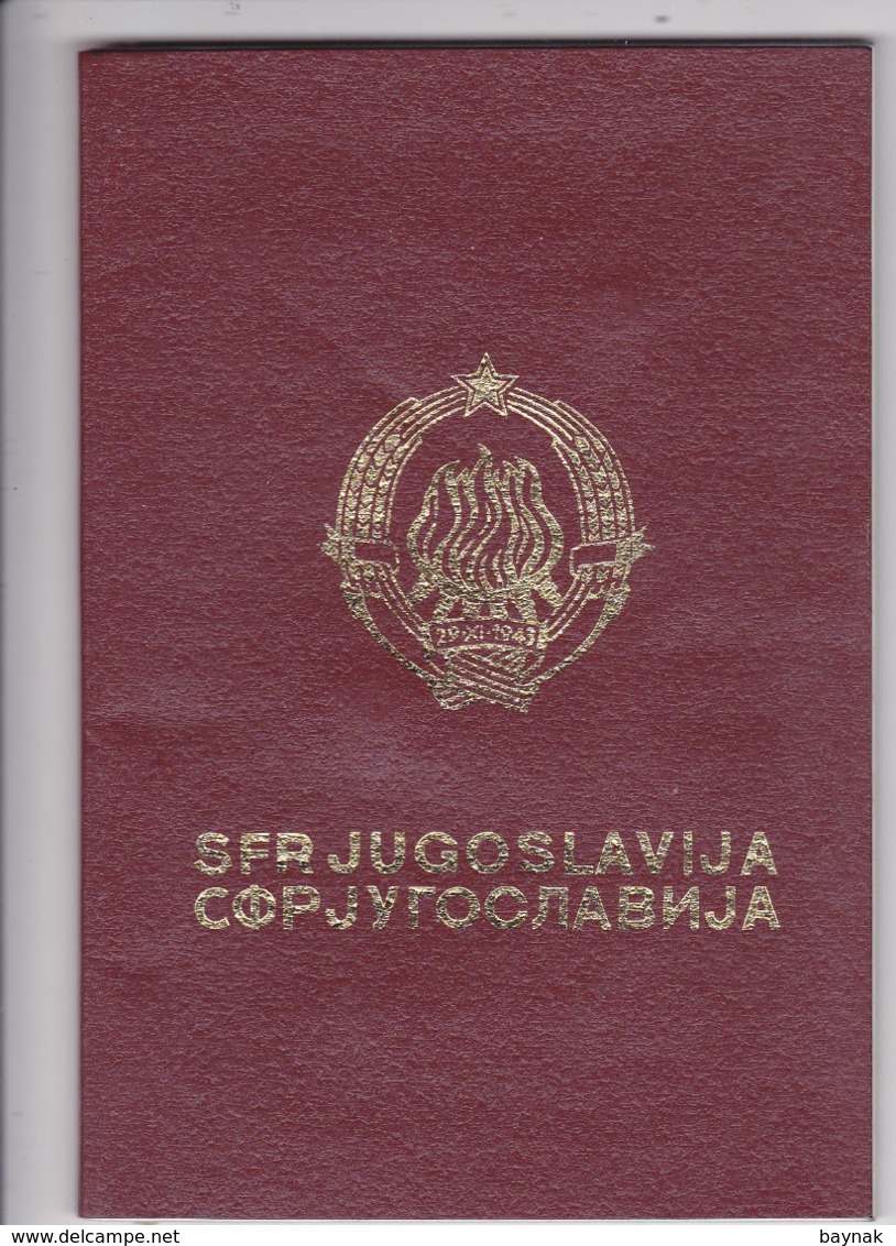 PM11  --  SFR YUGOSLAVIA   ---  PASSPORT  --  GENTLEMAN  --  1986 - Historische Dokumente