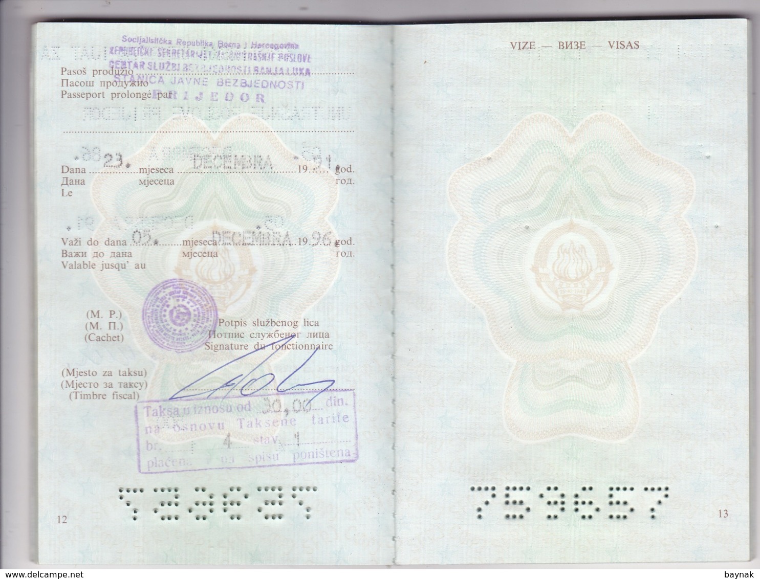 PM96  --  SFR YUGOSLAVIA   ---  PASSPORT  --  GENTLEMAN  --  1986 - Historische Dokumente