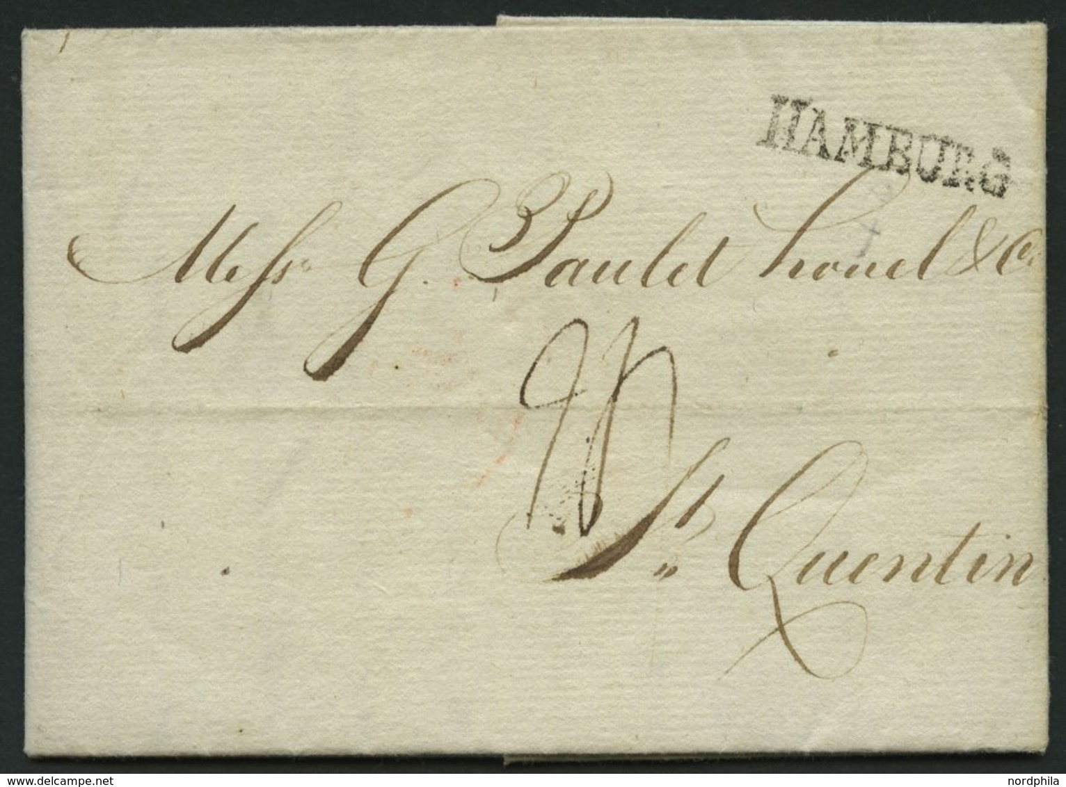 HAMBURG VORPHILA 1792, HAMBURG, L1 Auf Brief Nach St. Quentin, Pracht - Prephilately