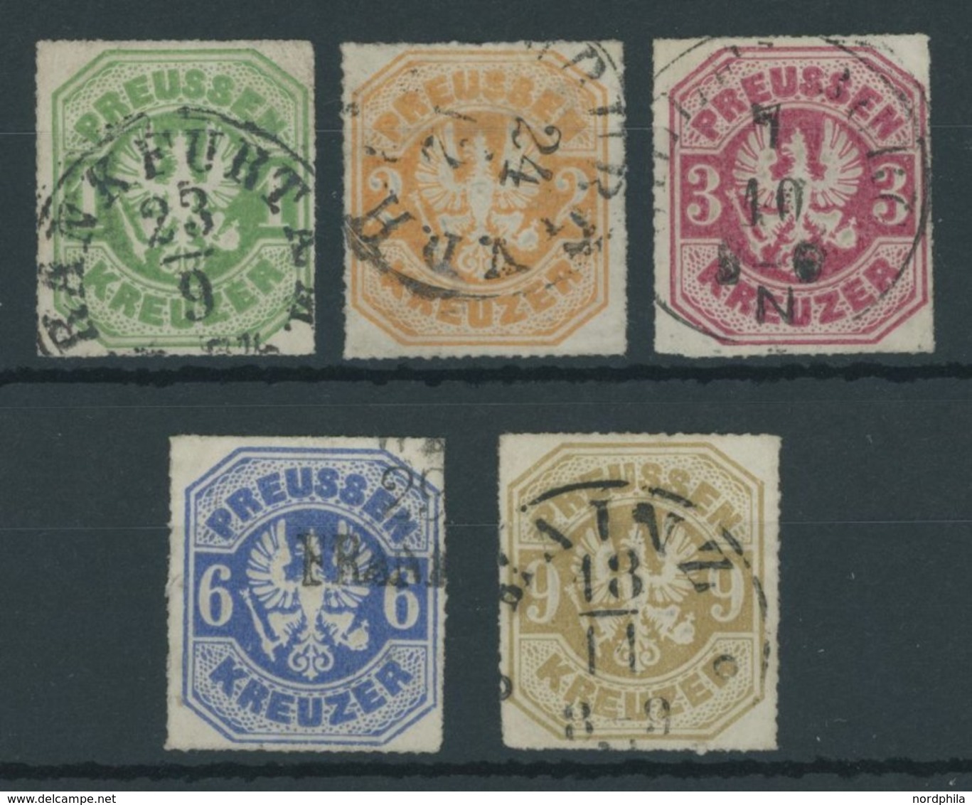 PREUSSEN 22-26 O, 1867, 1-9 Kr. Wappen, Prachtsatz, Mi. 320.- - Sonstige & Ohne Zuordnung