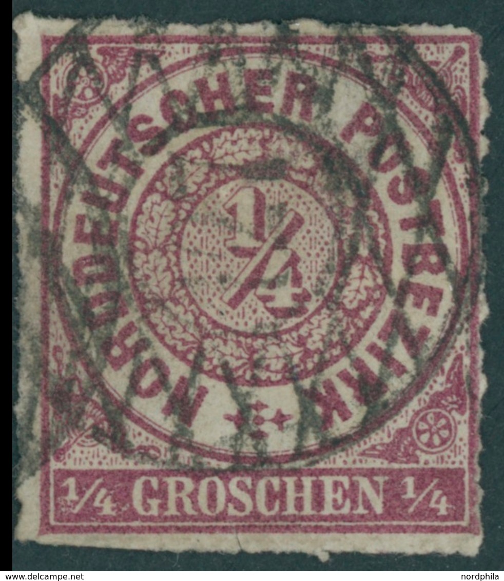 SACHSEN NDP 1 O, 127 (RODA) Auf 1/4 Gr. Braunviolett, Feinst - Saxe