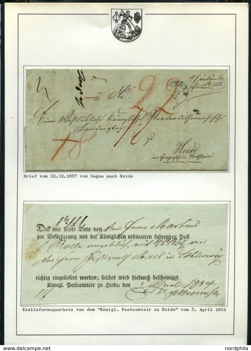 SCHLESWIG-HOLSTEIN HEIDE, 1809-83, Interessante Spezialsammlung Von 65 Postscheinen, Dabei Arge S.H.-Nr. 7, 10, 12, 13,  - Prephilately