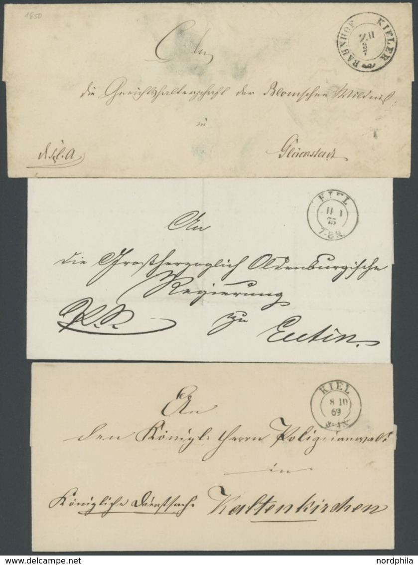 SCHLESWIG-HOLSTEIN KIEL (1849-1875), 7 Meist Verschiedene Markenlose Briefe, Feinst/Pracht, Besichtigen! - Préphilatélie