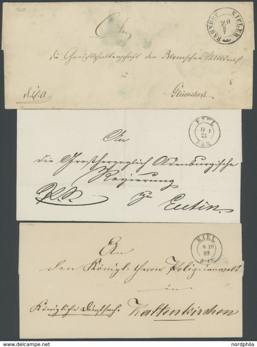 SCHLESWIG-HOLSTEIN KIEL (1849-1875), 7 Meist Verschiedene Markenlose Briefe, Feinst/Pracht, Besichtigen! - [Voorlopers