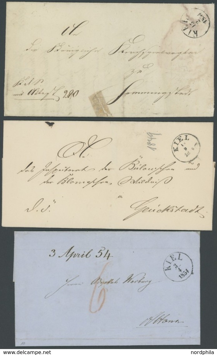 SCHLESWIG-HOLSTEIN KIEL (1849-1875), 7 Meist Verschiedene Markenlose Briefe, Feinst/Pracht, Besichtigen! - Prephilately