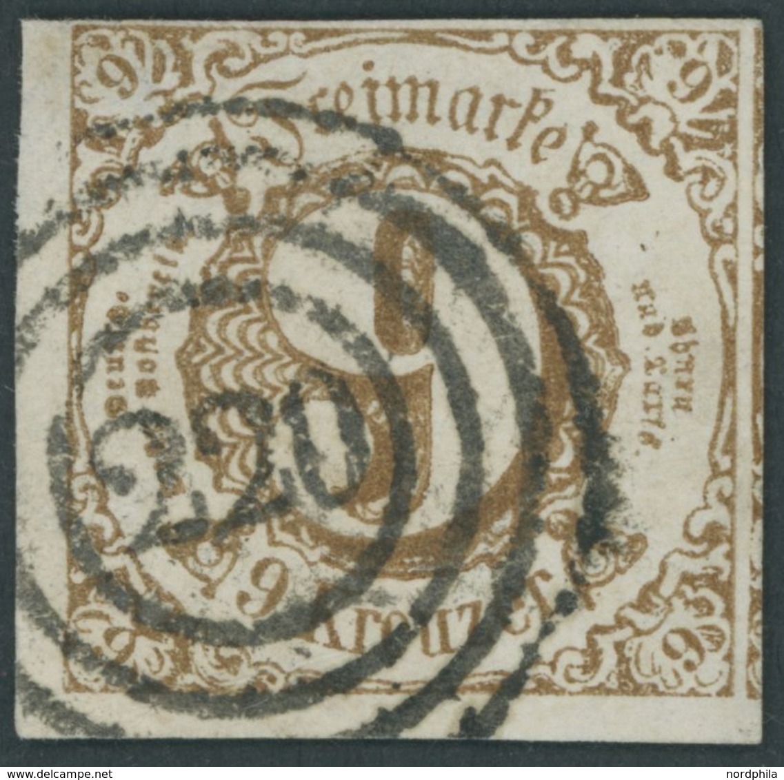 THURN Und TAXIS 34II O, 1862, 9 Kr. Ockerbraun, Untere Linke Bogenecke, Winzige Rückseitige Schürfung Sonst Kabinett - Sonstige & Ohne Zuordnung