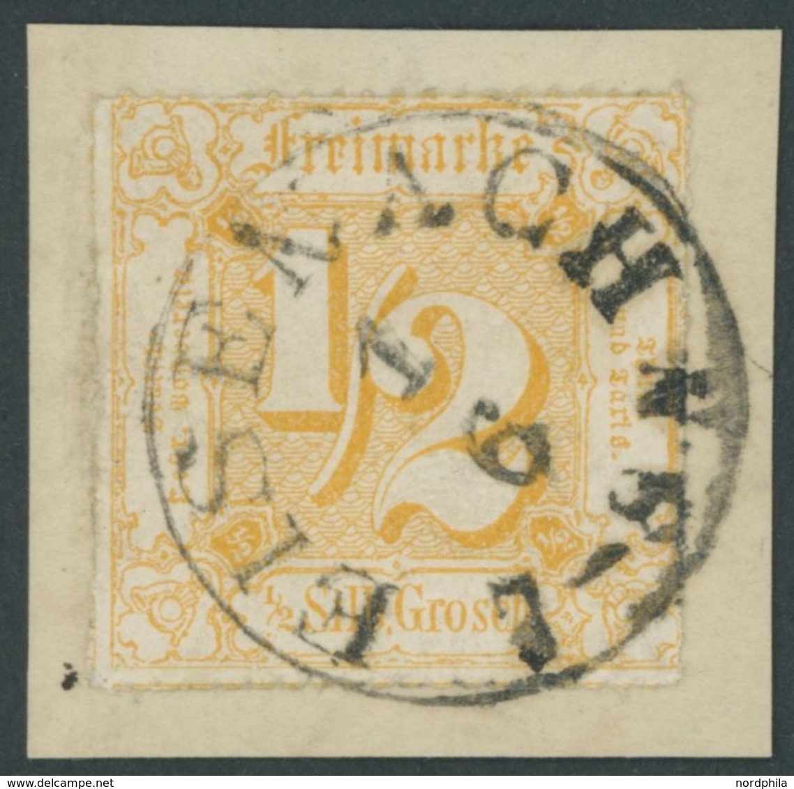 THURN Und TAXIS 37 BrfStk, 1865, 1/2 Sgr. Gelblichorange, K1 EISENACH, Kabinettbriefstück - Otros & Sin Clasificación