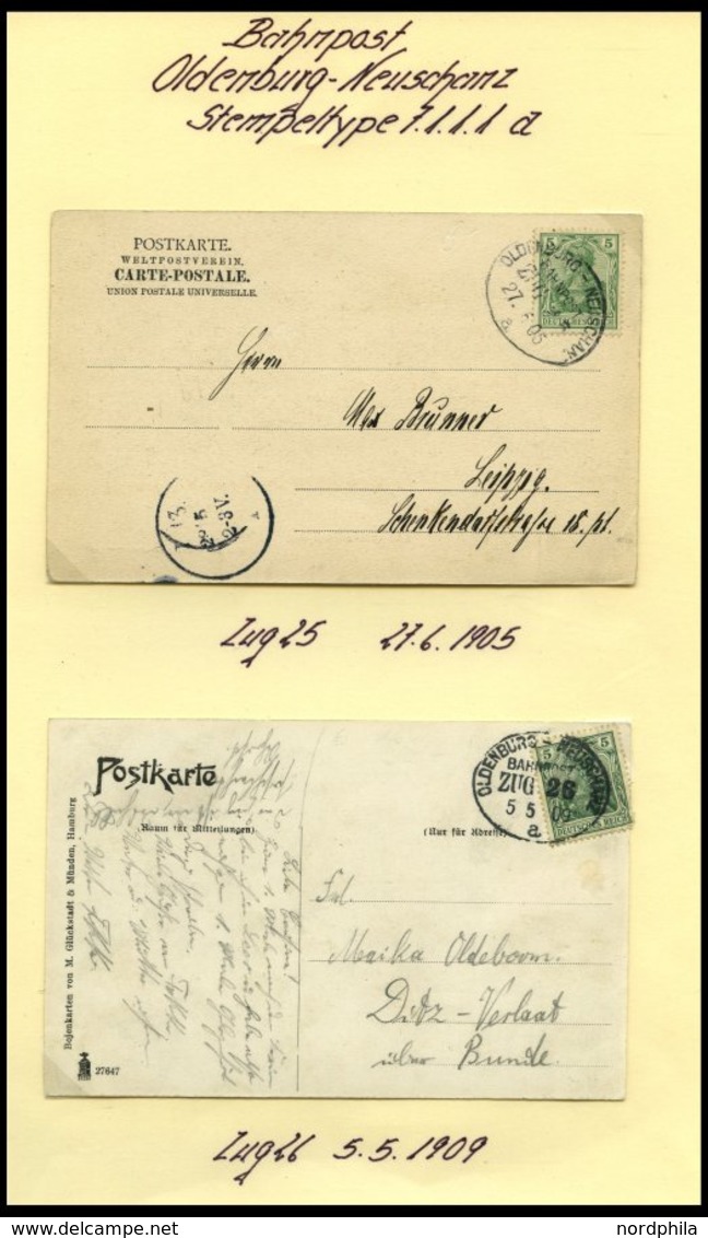 BAHNPOST Oldenburg-Neuschanz (verschiedene Züge Und Typen), 1885-1923, 14 Belege Feinst/Pracht - Franking Machines (EMA)