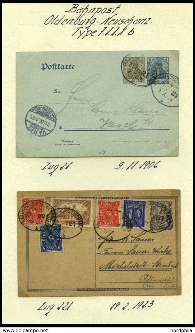 BAHNPOST Oldenburg-Neuschanz (verschiedene Züge Und Typen), 1885-1923, 14 Belege Feinst/Pracht - Franking Machines (EMA)