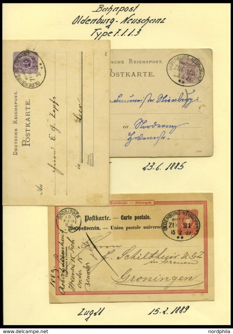 BAHNPOST Oldenburg-Neuschanz (verschiedene Züge Und Typen), 1885-1923, 14 Belege Feinst/Pracht - Franking Machines (EMA)