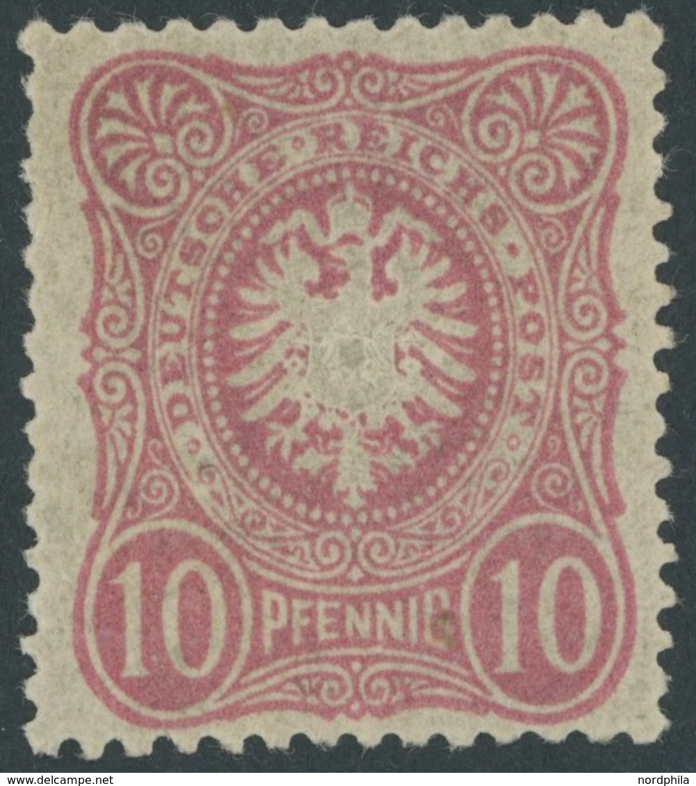 Dt. Reich 41ab **, 1880, 10 Pf. Eosin, Postfrisch, üblich Gezähnt Pracht, Gepr. Zenker, Mi. 80.- - Altri & Non Classificati