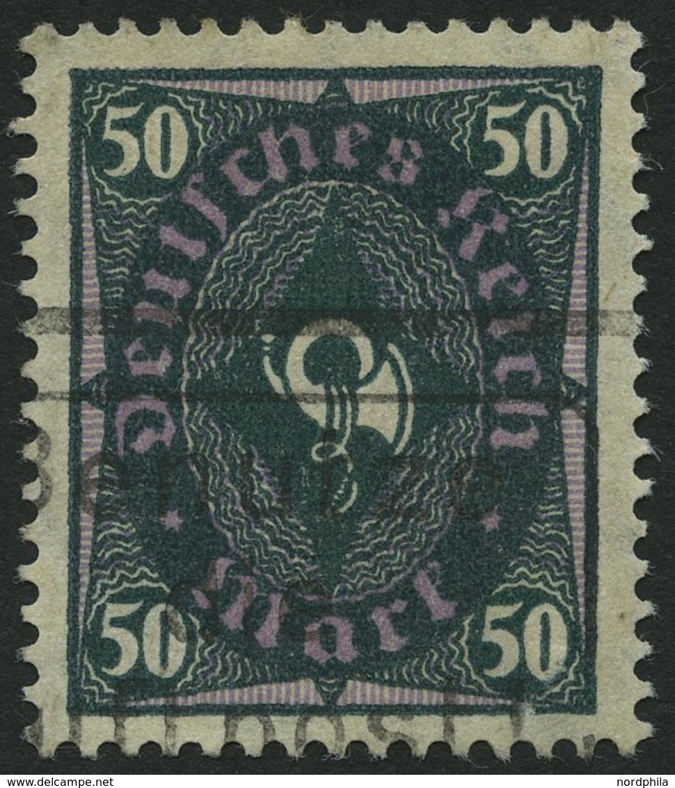 Dt. Reich 209Wb O, 1922, 50 M. Schwarzgraugrün/lebhaftbraunpurpur, Walzendruck, Feinst (kleiner Spalt), Gepr. Infla, Mi. - Sonstige & Ohne Zuordnung