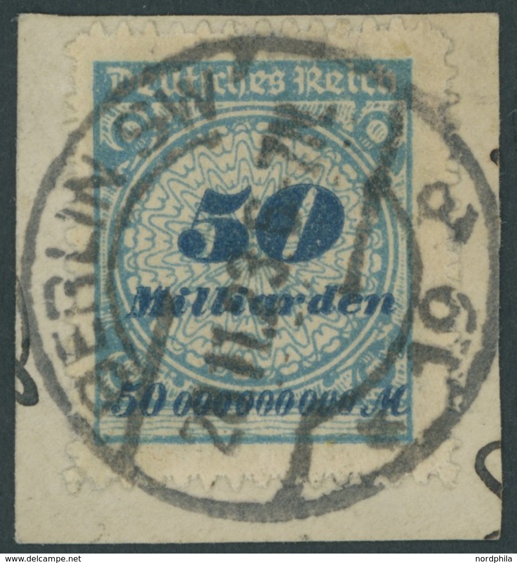 Dt. Reich 330B BrfStk, 1923, 50 Mrd. M. Kobaltblau, Durchstochen, Prachtbriefstück, Gepr. Peschl Mit Befund, Mi. (900.-) - Altri & Non Classificati