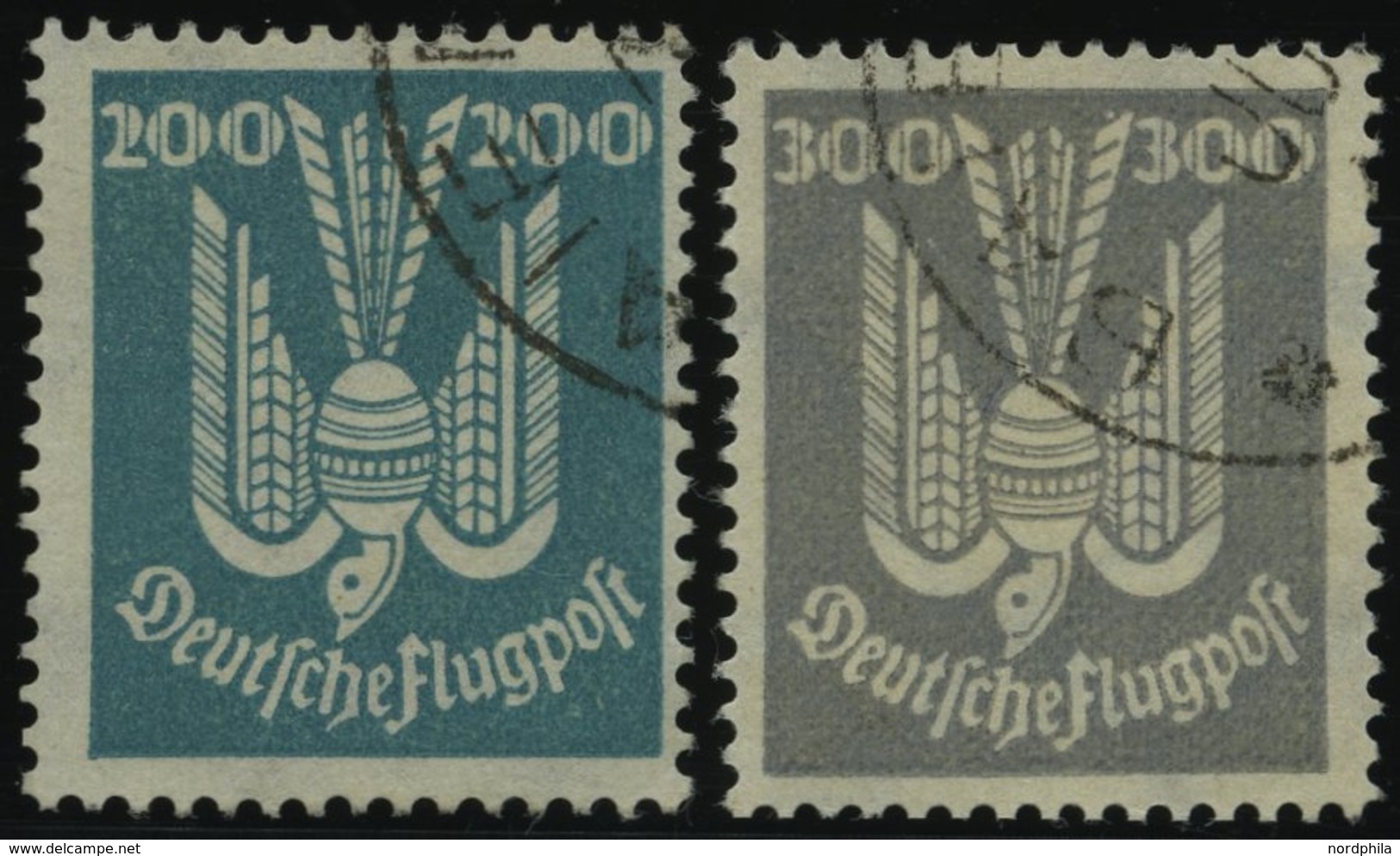 Dt. Reich 349/50 O, 1924, 200 Und 300 Pf. Holztaube, 2 Prachtwerte, Mi. 240.- - Otros & Sin Clasificación