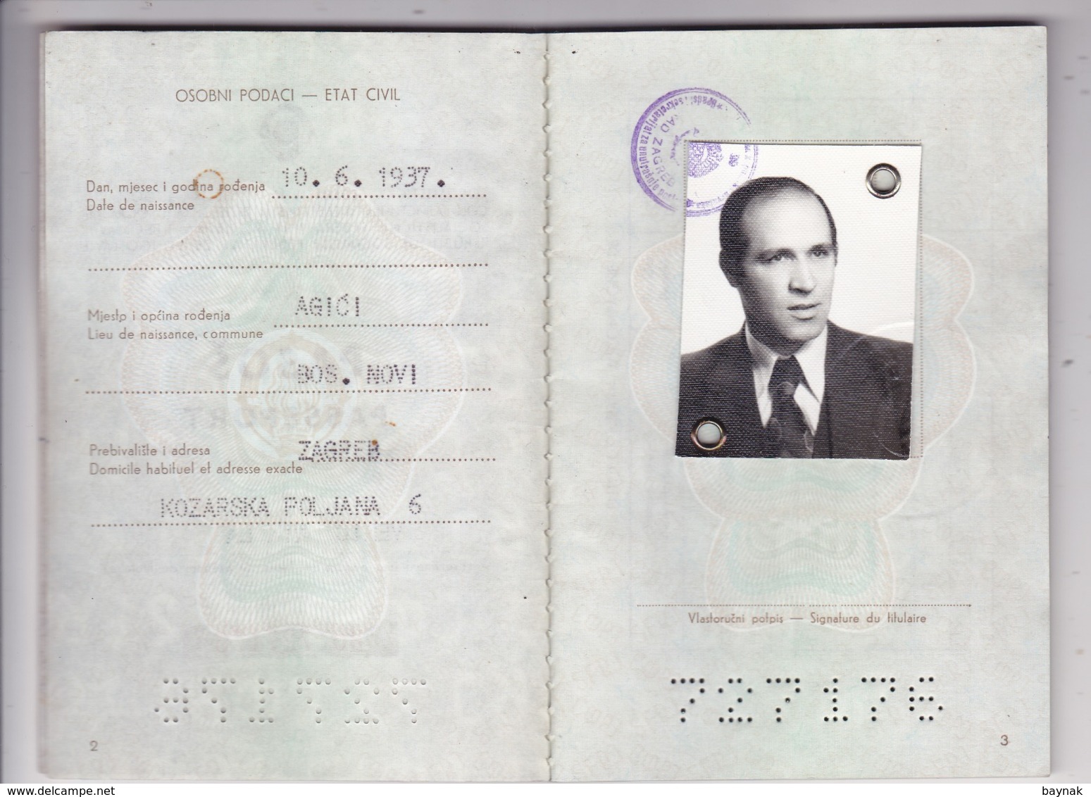 PM8  --  SFR YUGOSLAVIA   ---  PASSPORT  --  GENTLEMAN  --   1980 - Historische Dokumente