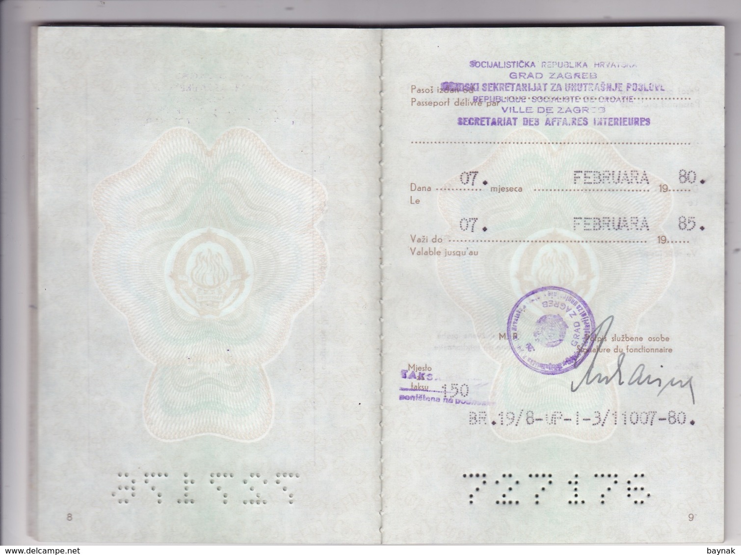 PM8  --  SFR YUGOSLAVIA   ---  PASSPORT  --  GENTLEMAN  --   1980 - Historische Dokumente