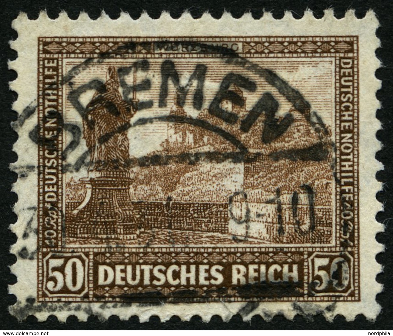 Dt. Reich 453 O, 1930, 50 Pf. Feste Marienberg, Pracht, Mi. 110.- - Otros & Sin Clasificación