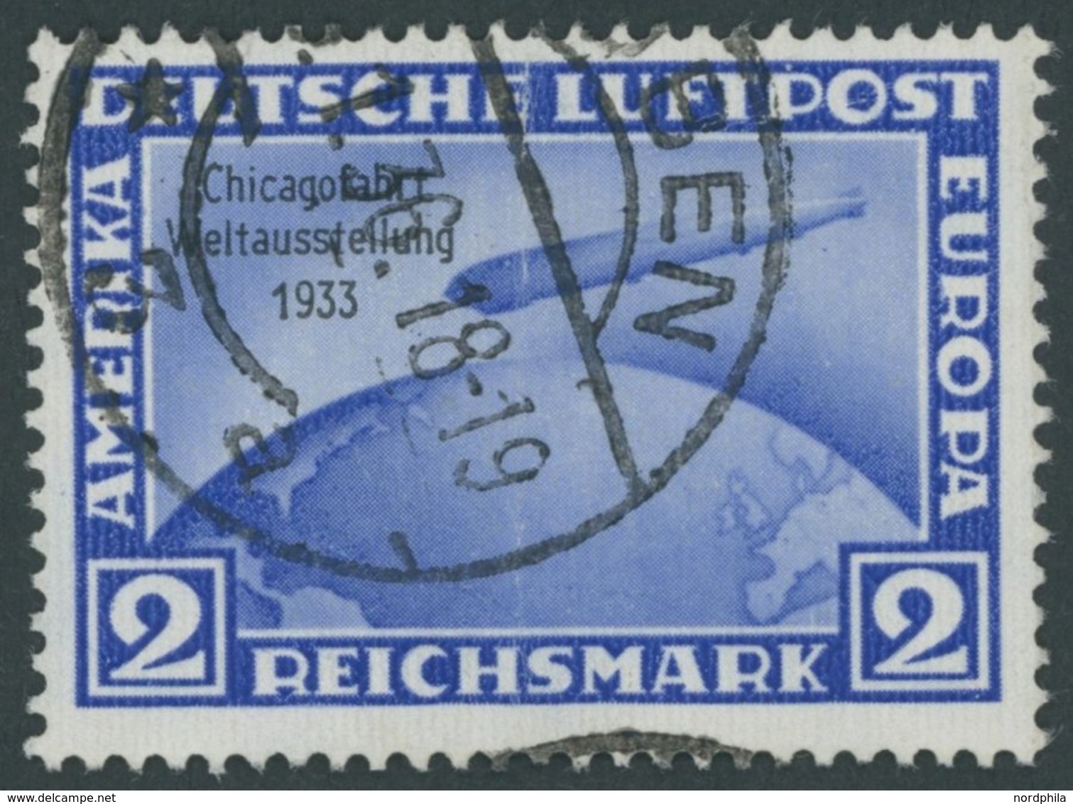 Dt. Reich 497 O, 1933, 2 RM Chicagofahrt, Feinst, Mi. 250.- - Other & Unclassified