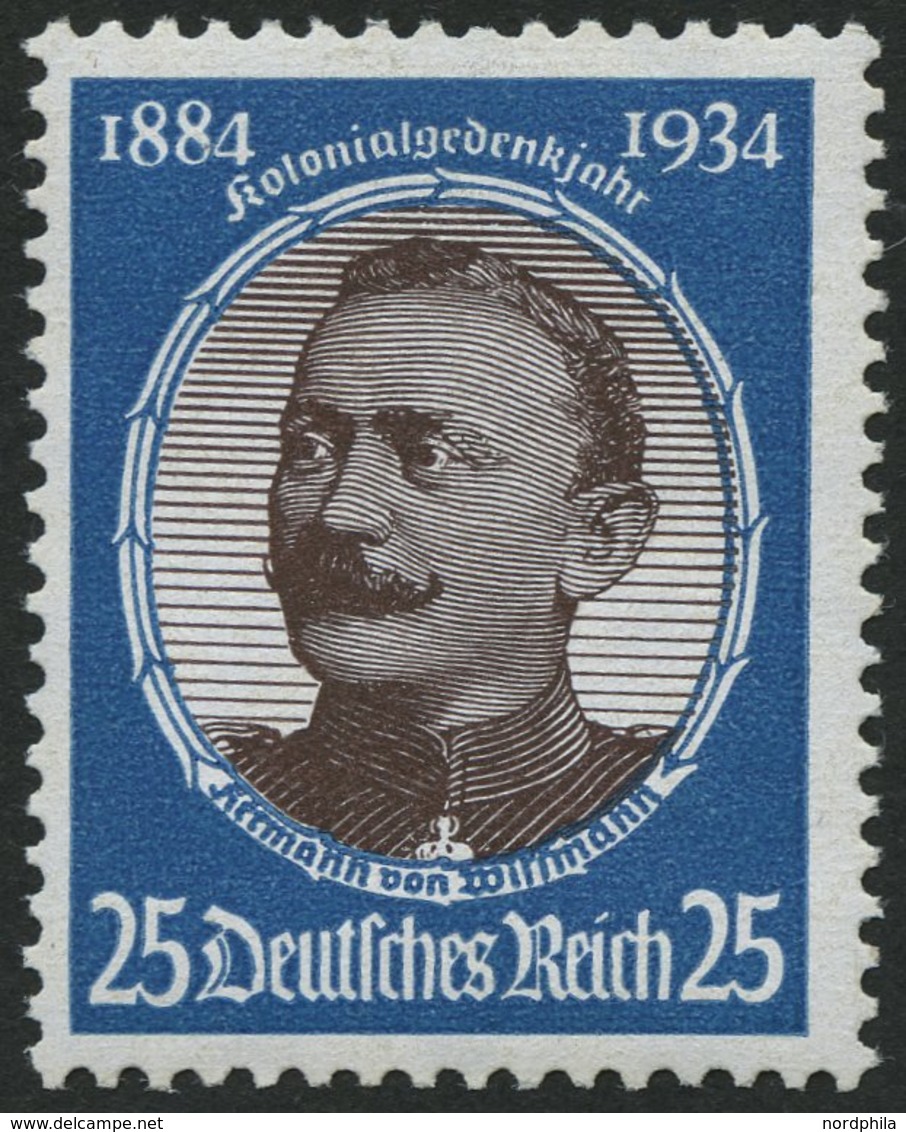 Dt. Reich 543 **, 1934, 25 Pf. Wissmann, Normale Zähnung, Pracht, Mi. 120.- - Other & Unclassified