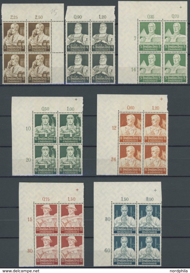 Dt. Reich 556-64 VB **, 1934, Stände In Oberen Eckrandviererblocks (4 Pf. Nur Oberrand), Prachtsatz - Otros & Sin Clasificación