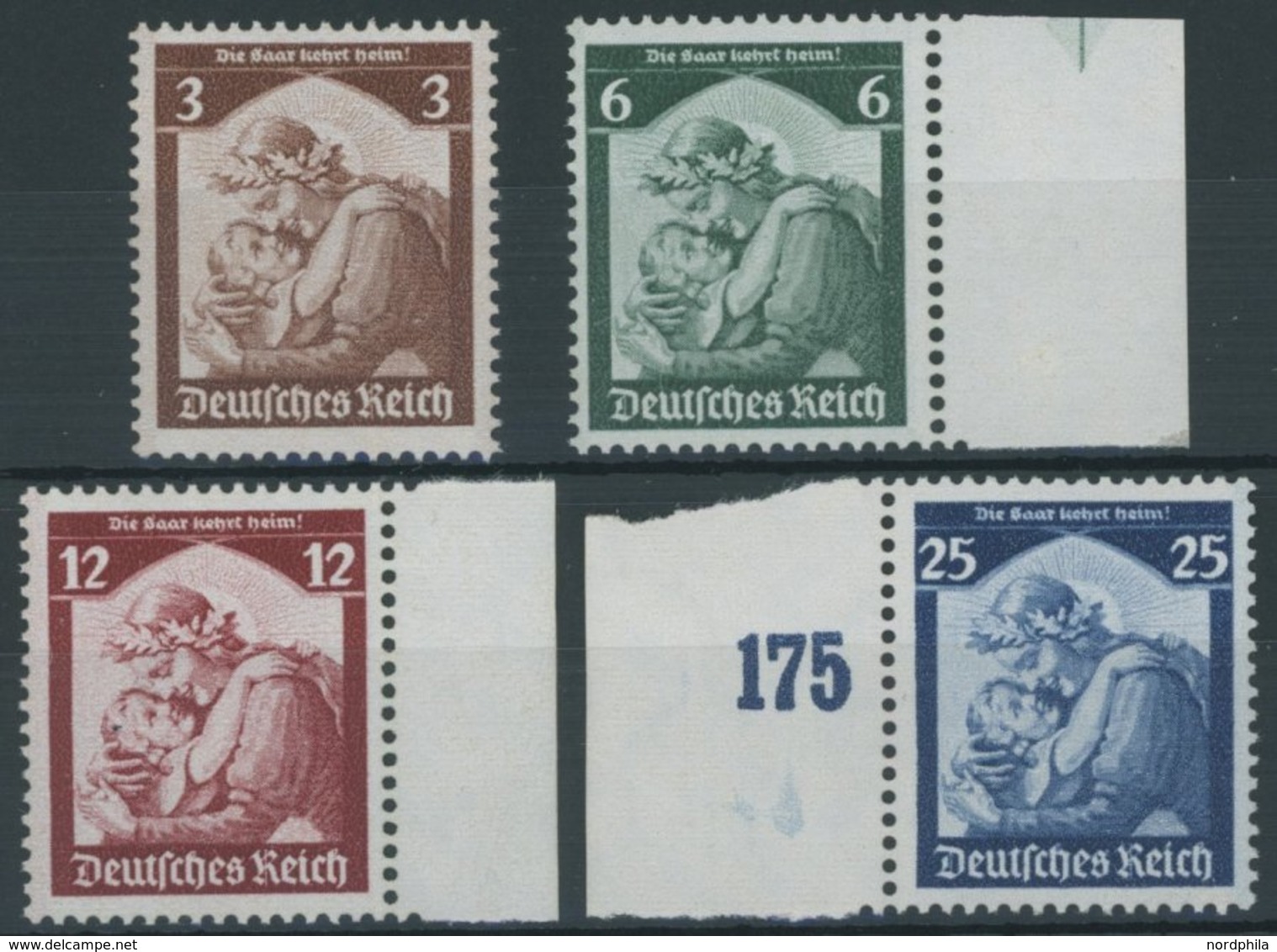 Dt. Reich 565-68 **, 1935, Saarabstimmung, Postfrischer Prachtsatz, Mi. 120.- - Andere & Zonder Classificatie