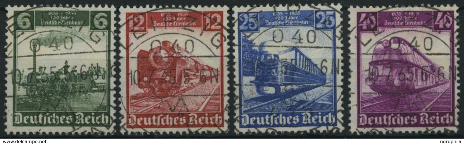 Dt. Reich 580-83 O, 1935, 100 Jahre Eisenbahn Mit Zentrischen Ersttagsstempeln, Prachtsatz - Otros & Sin Clasificación