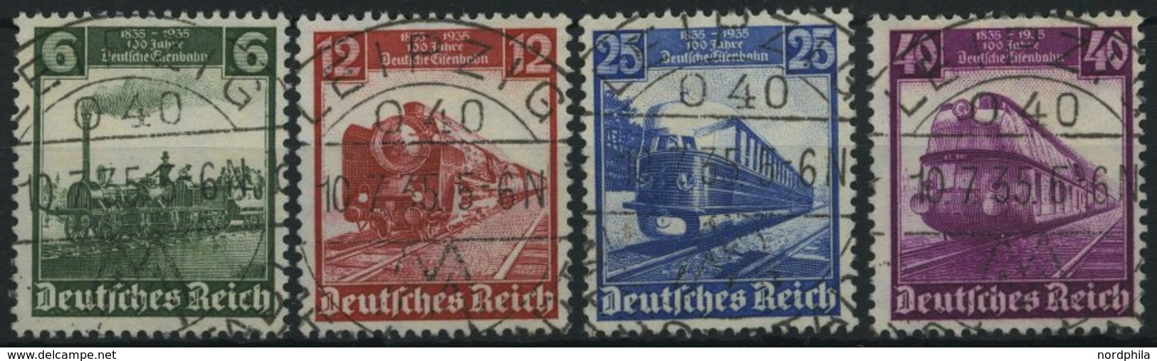 Dt. Reich 580-83 O, 1935, 100 Jahre Eisenbahn Mit Zentrischen Ersttagsstempeln, Prachtsatz - Andere & Zonder Classificatie