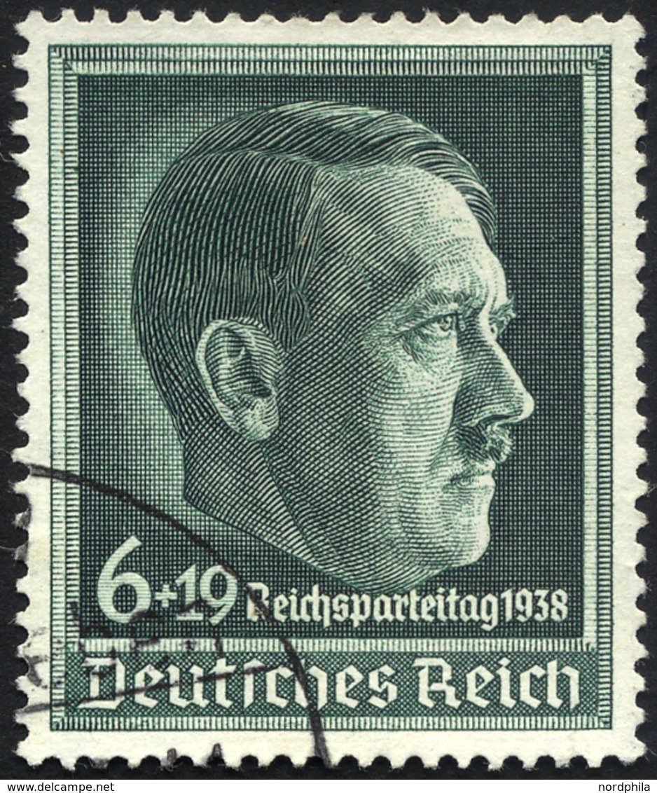 Dt. Reich 672y O, 1938, 6 Pf. Reichsparteitag, Waagerechte Gummiriffelung, Pracht, Mi. 200.- - Andere & Zonder Classificatie