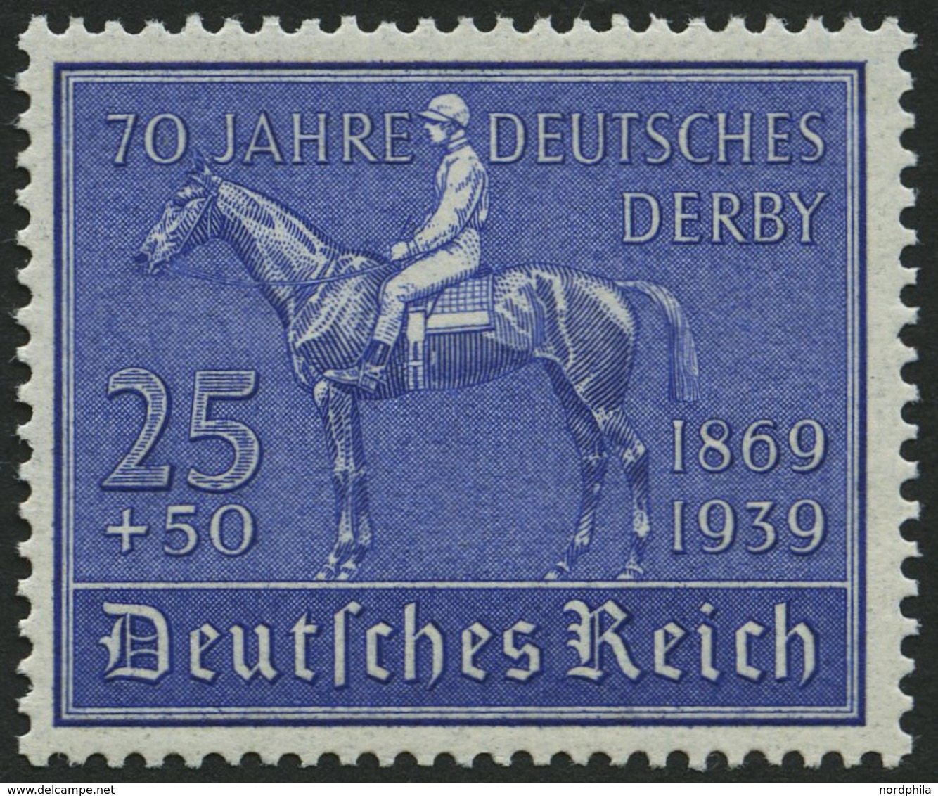 Dt. Reich 698 **, 1939, 25 Pf. Deutsches Derby, Pracht, Mi. 80.- - Other & Unclassified