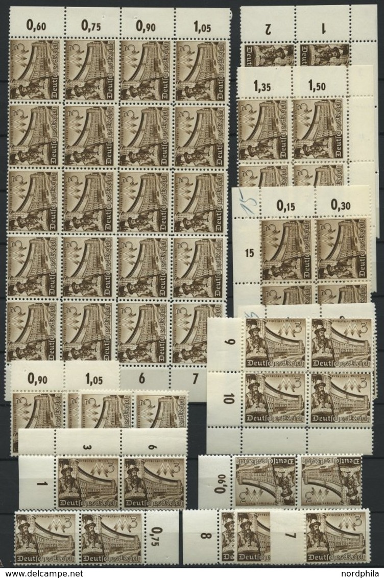Dt. Reich 739-42 **, 1940, Leipziger Frühjahrsmesse, 50 Sätze, Meist In Bogenteilen, Pracht, Mi. 500.- - Autres & Non Classés