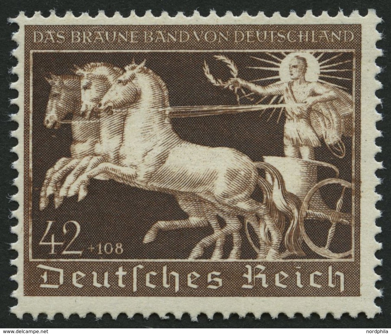 Dt. Reich 747 **, 1940, 42 Pf. Braunes Band, Pracht, Mi. 120.- - Other & Unclassified