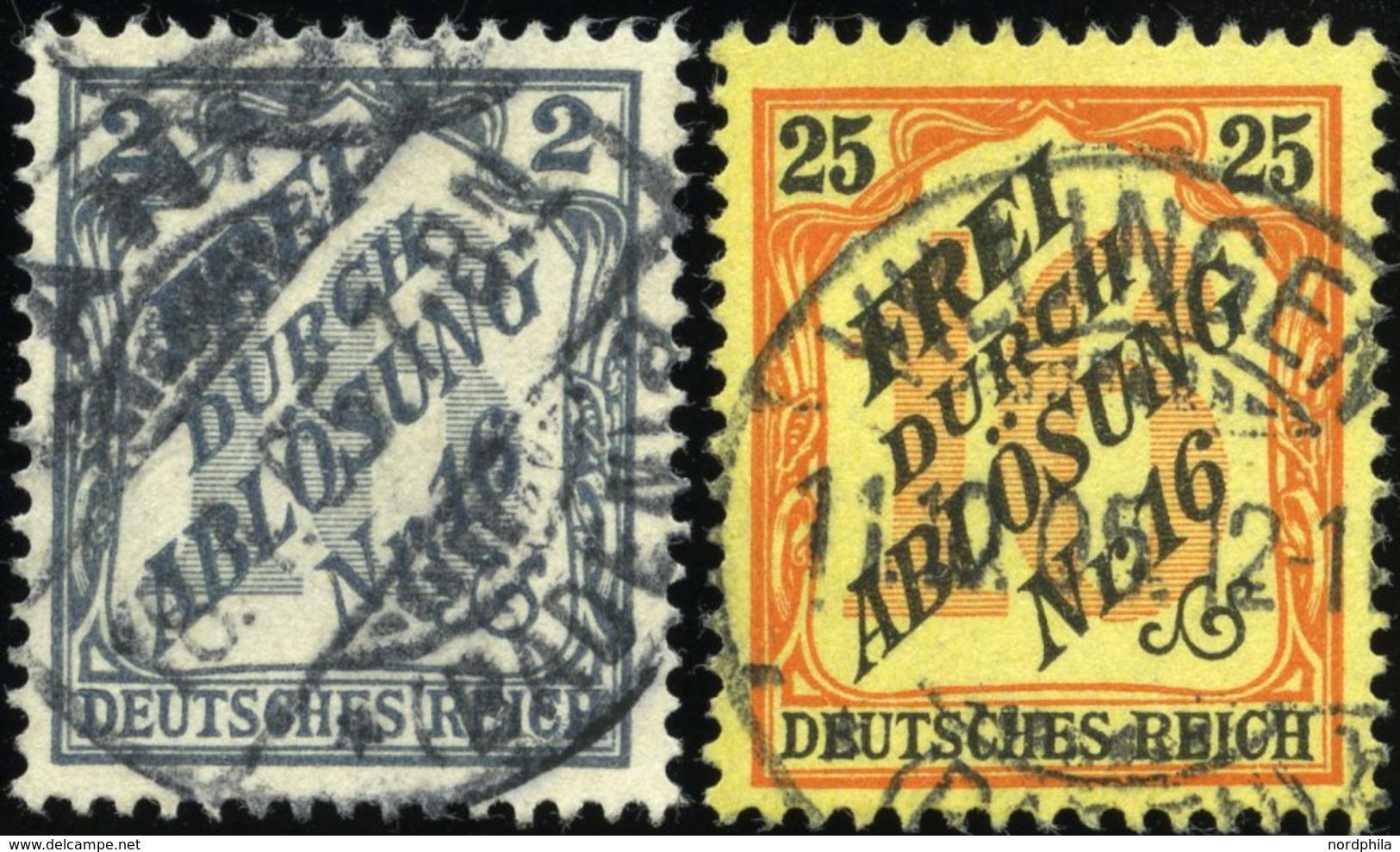 DIENSTMARKEN D 9,14 O, 1905, 2 Und 25 Pf. Baden, 2 Prachtwerte, Mi. 170.- - Dienstzegels