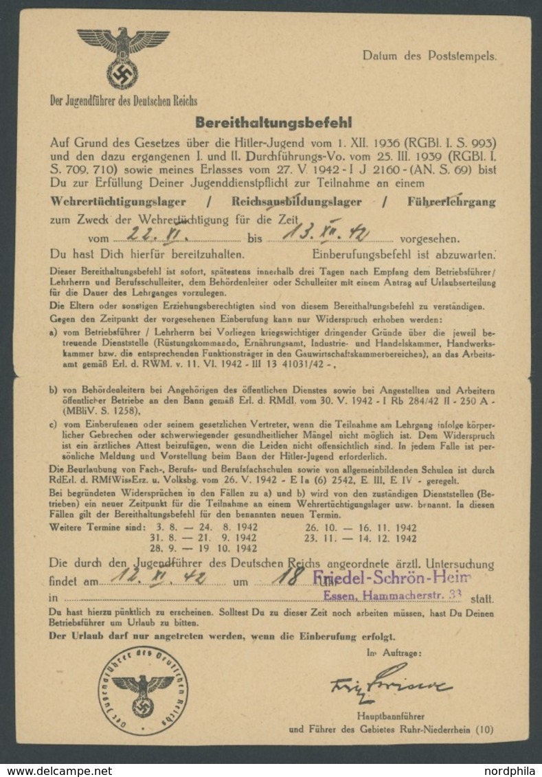 DIENSTMARKEN D 151 Paar BRIEF, 1942, 16 Pf. Dunkelgrüngrau Im Senkrechten Paar Mit 3 Pf. Hitler Auf Bereithaltungsbefehl - Dienstmarken