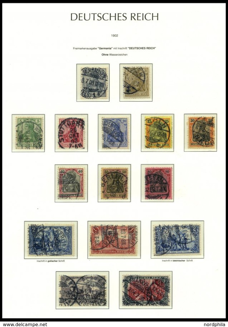 SAMMLUNGEN o, 1872-1917, saubere gestempelte Sammlung Dt. Reich auf Leuchtturm Falzlosseiten mit vielen guten Werten, u.