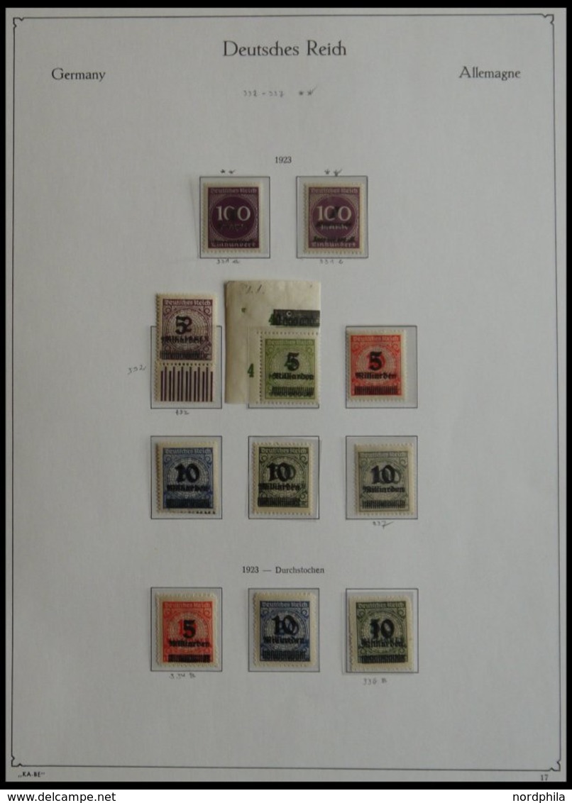 SAMMLUNGEN 98-337 **, 1919-23, Inflation: Postfrischer Kompletter Sammlungsteil Auf KA-BE Seiten, Incl. Mi.Nr. 331a **,  - Used Stamps